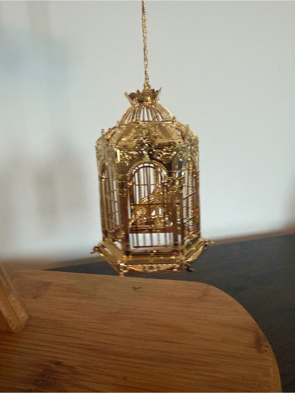 Gold Plated Birdcage Ornament